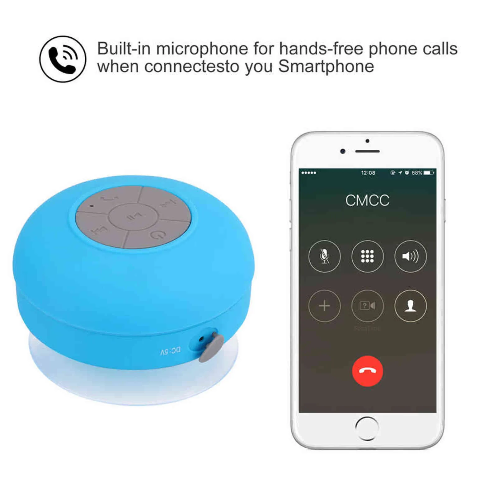 Bärbar Bluetooth -högtalare trådlös vattentät dusch för telefon PC Soundbar Handbil Högtalare 2111234549546