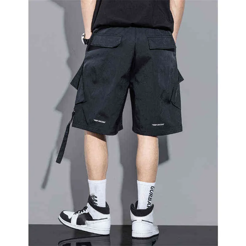 Dorywczo Lato Krótkie Spodnie Mężczyźni Hip Hop Trend Multi-Pocket Cargo Spodnie męskie Joggers Długość kolana Spodnie 2022 G220223