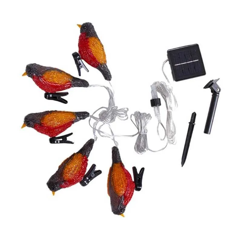 Outdoor Indoor Acrylic Bird Shape String Light 5 LED Waterproof Battery Case Solar USB Powered Lamp for Home Garden Q08112246