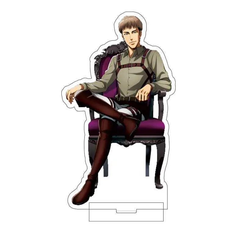 Hot Anime Attack on Titan Erwin Smith soporte acrílico modelo de exhibición placa decoración para pastel de cumpleaños juguete Cosplay estudiante regalo de Navidad G1019