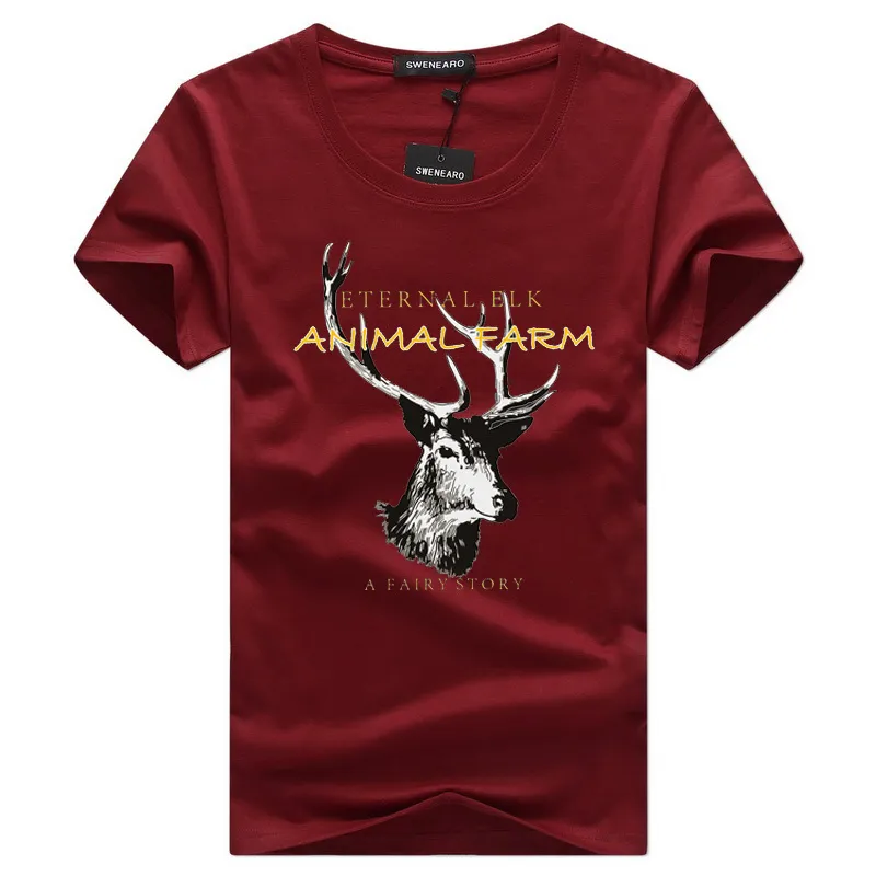 T-shirt da uomo estate manica corta modello di stampa anime renna maschio o collo maglietta casual maglietta tee il tempo libero plus size grande 5xl 4xl 210518