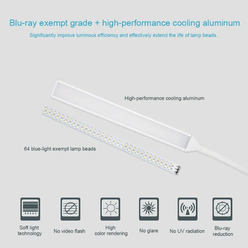 Lampy stołowe Lampa LED Lampa LED 10 W Elastyczna Regulowana Ochrona Oczy Brightness Kolor dla Sypialnia Reading Study Office244s