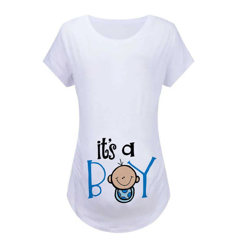 Bear Leader Grossesse Prénatale Dames D'été Tees Mode Maternité Dessin Animé Garçons Filles T-Shirt Tops Mère-To-Be Vêtements Décontractés 210708