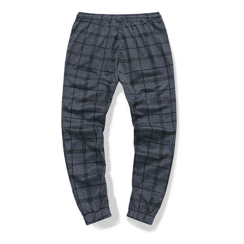 Herren Plaid Hosen Jogger Lange Hosen Mann Streetwear Vintage Kordelzug Bleistift Hosen Männliche Mode Dünne Gerade Harem Hosen 211112