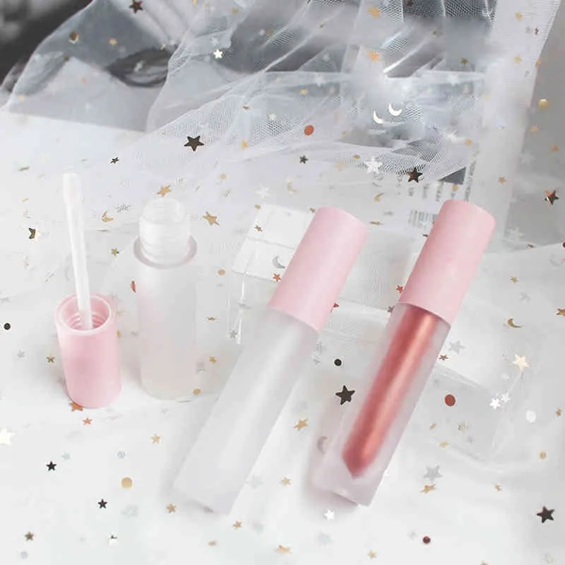 Rosa Lipgloss-Röhrchen im Großhandel, private Etikettierung, leere, mattierte Behälter, Lipgloss, kundenspezifische Massen-Lippenstiftverpackung