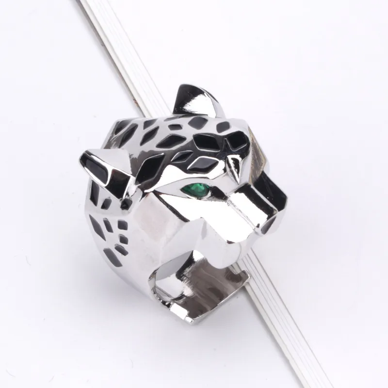 Vintage 2022 novo luxo suave pantera anel grande esmalte oco leopardo anel olhos verdes para mulheres masculino festa jóias8021142
