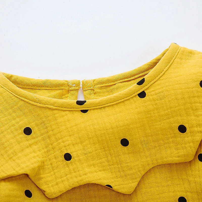 Niedźwiedź Leader Dzieci Dziewczyny Casual Odzieżowa Wiosna Jesień Baby Polka Dot T-shirt Surchender Dżinsy Stroje Dzieci słodkie ubrania 210708