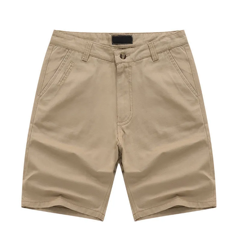 Effen kleur mannen zomer korte broek katoen losse short voor mannen werken outdoor casual big size cargo heren shorts 6 kleuren 210524