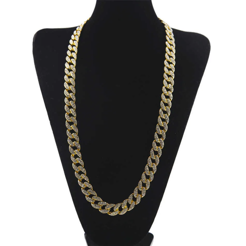 Iced Out Miami Cuban Link Chain Gold Silver Men Hip Hop Necklace Jewelry 16Inch 18inch 20inch 22 tum 24 tum 28 tum 30 tum229h