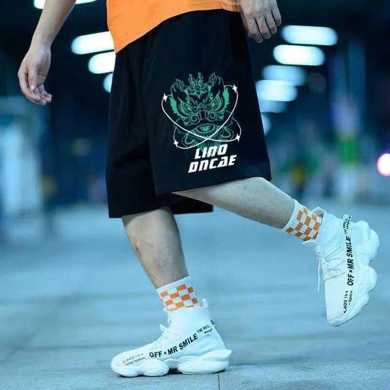 Zazomde Hip Hop Shorts Streetwear Oversized Män Sommar Tunn Casual Fashion Trend Loose 5-Point Beach Sports Middle Pants M-8XL 210716