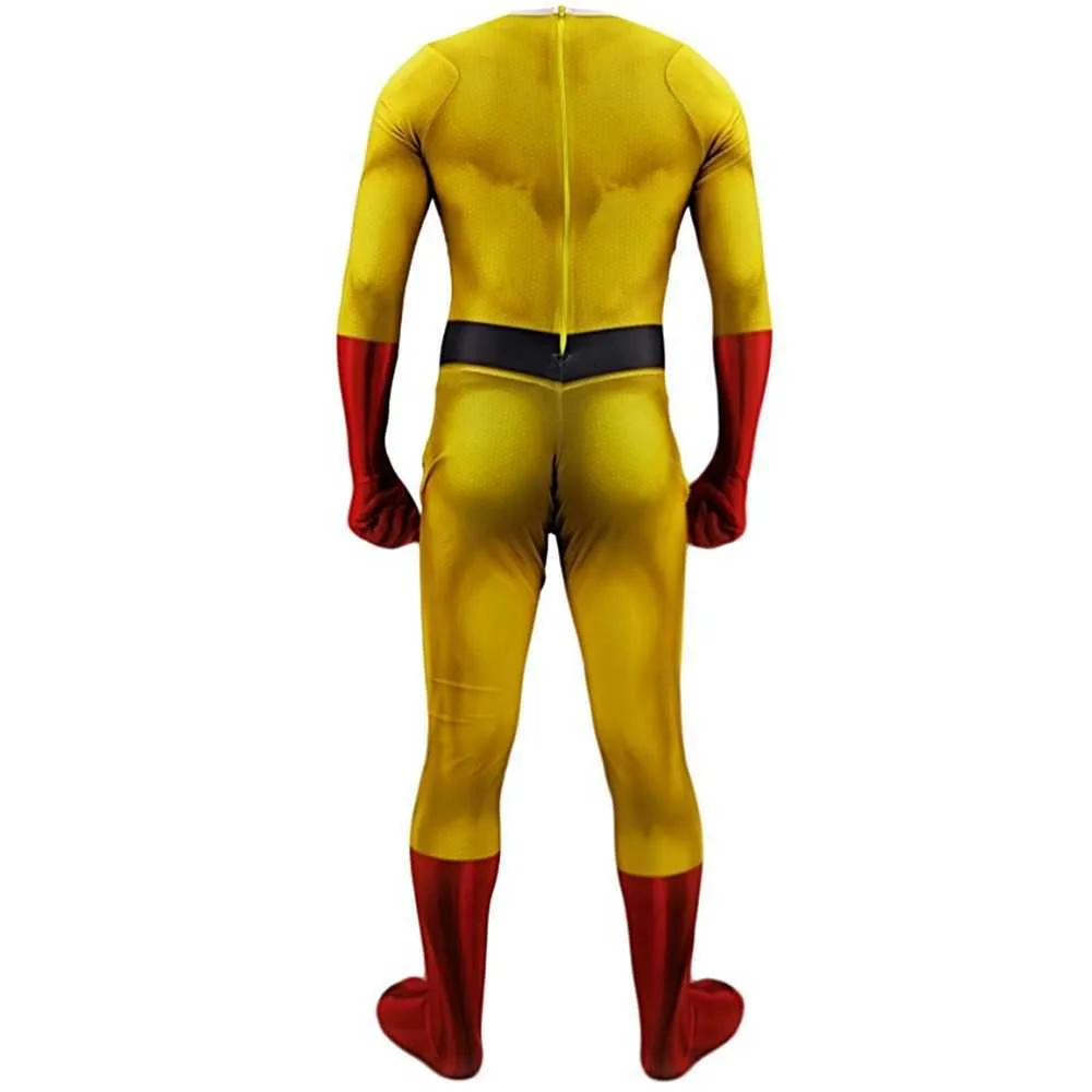 Anime One Punch Adam Kostümleri Süper Kahraman Saitama Cosplay Erkekler Boys Cadılar Bayramı Tulum Kıyafetleri Pelerin Pelerin Tam Set Çocuklar Yetişkin Q0910