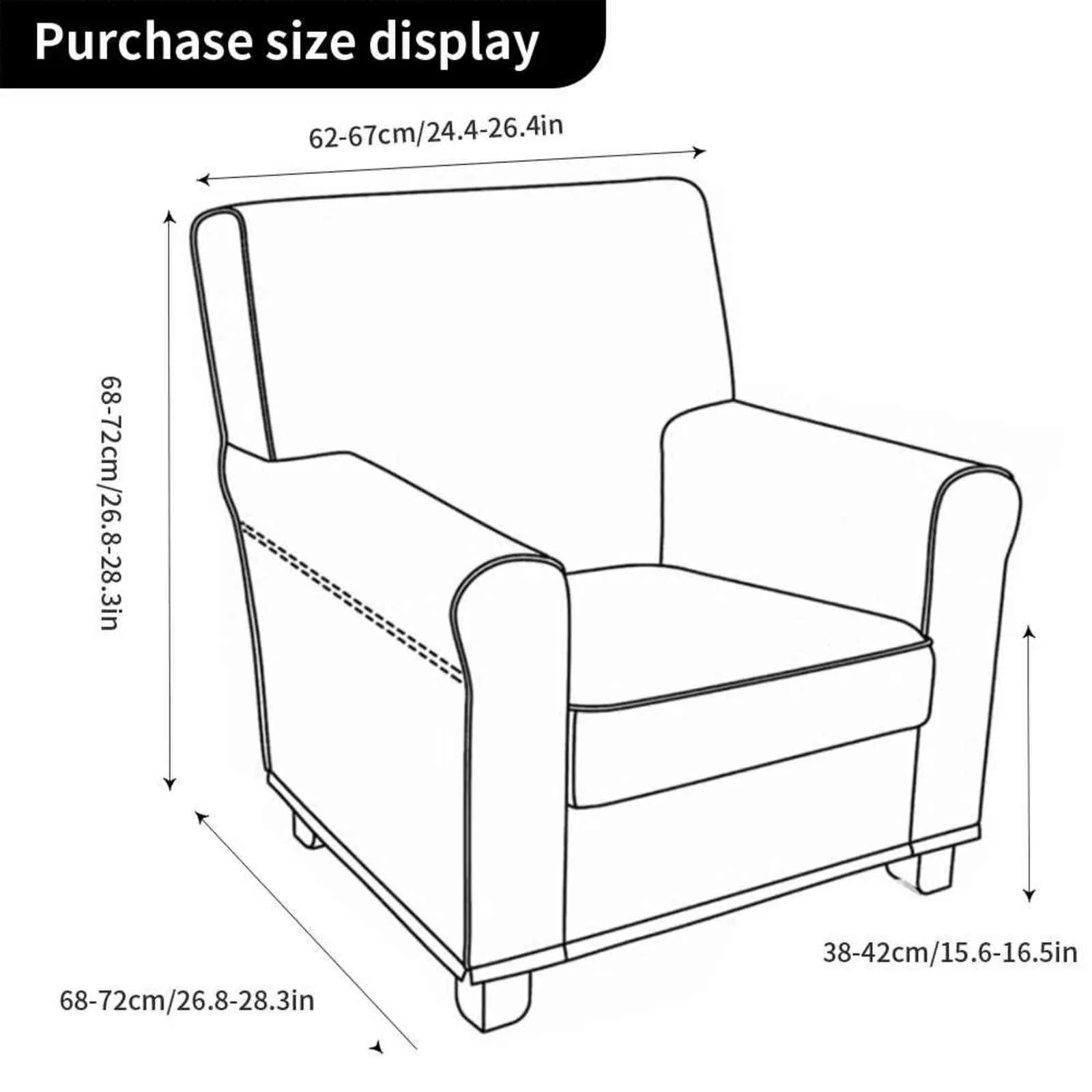 Housse de chaise arrière de bras incliné imperméable, fauteuil élastique, aile de canapé, housse de chaise extensible, housse de protection # 1 211102