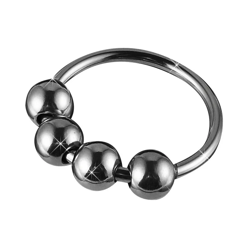 Stainless Steel Cockrings Penis Ring with Four Massage Beads Cock Rings Male Delayed Ejaculation Adult Sex Toys For Men9860154