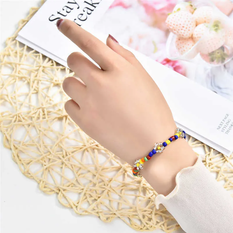 KOJ Della Boemia Braccialetto Colorato Le Donne Coreano Del Fiore Del Choker Bijoux Femme Estate In Rilievo Pulseras Gioielli In Lega All'ingrosso Diretto G1026