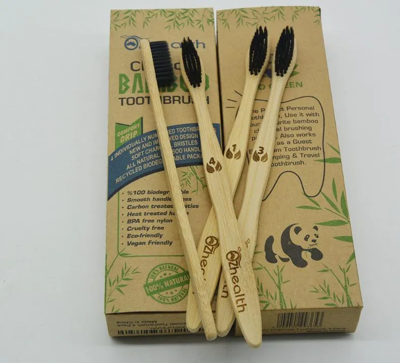 Bamboo Tooth Brush Set Bamboo Soft Toothbrush Health Environmental Protection Bamboo Handle Toothbrush For Adults Wholesale