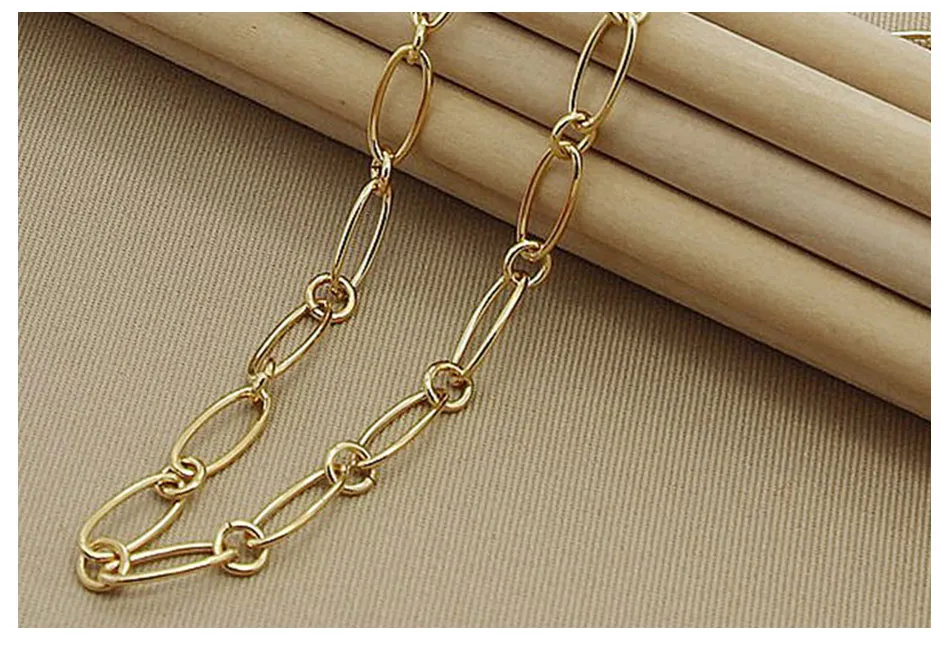925 Srebrne Gold Strands Łańcuchy Naszyjniki dla Kobiet Mody Biżuteria Akcesoria
