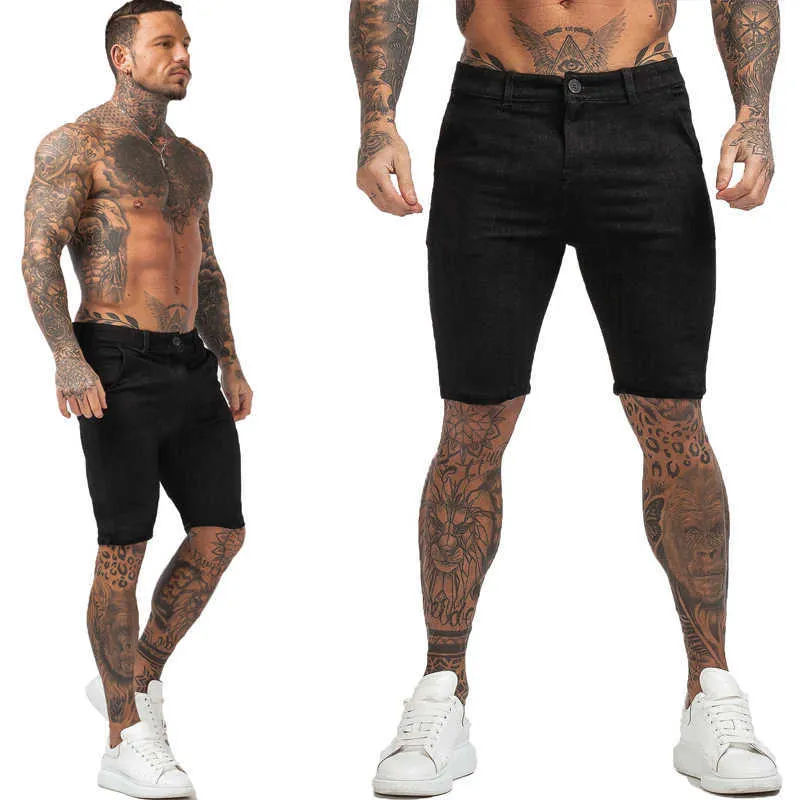 Men's Shorts Homme Summer Élastique Taille Plaid Short Skinny Fit Fashion Brand Fitness Shorts for Men Casual Stretchy Chinos 210723