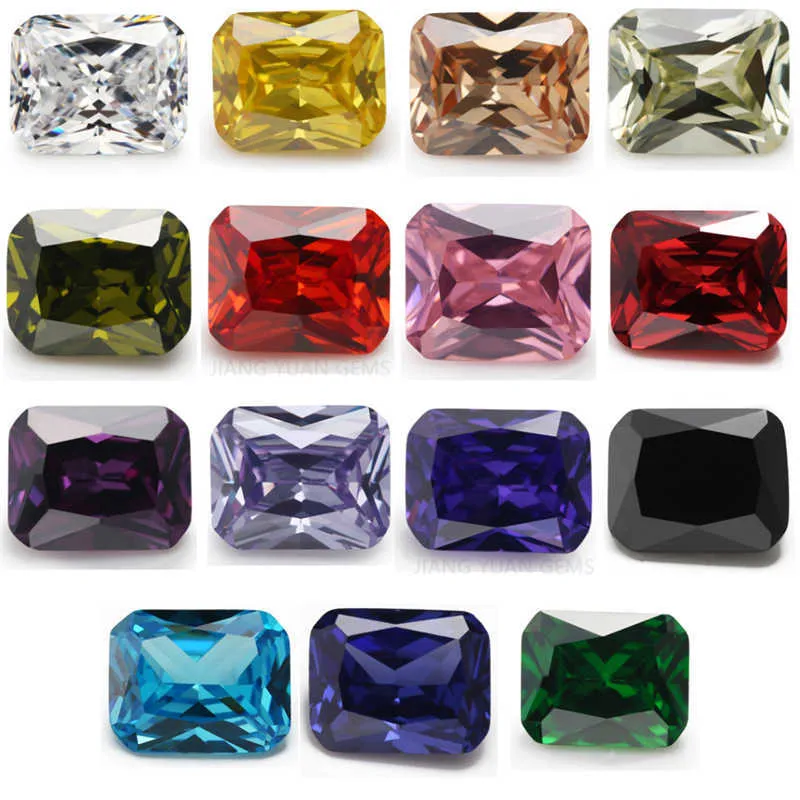 Colors Total Size 4x6mm ~ 10x12mm Octangle Shape Loose Cubic Zirconia Stone