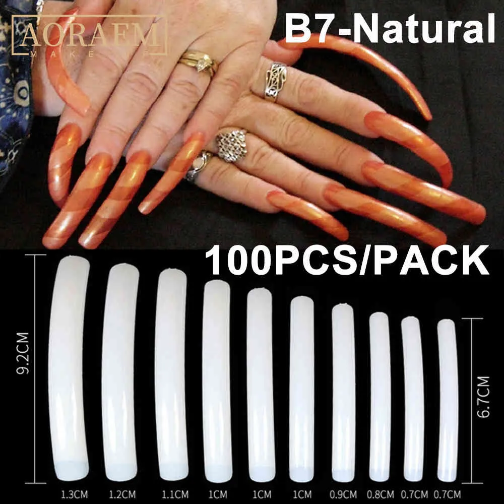 Aoraem Set Press On Manicure Fake S Clear Toffin Tips False Tip Long Stiletto Sztuczne narzędzia rozszerzeń sztuki