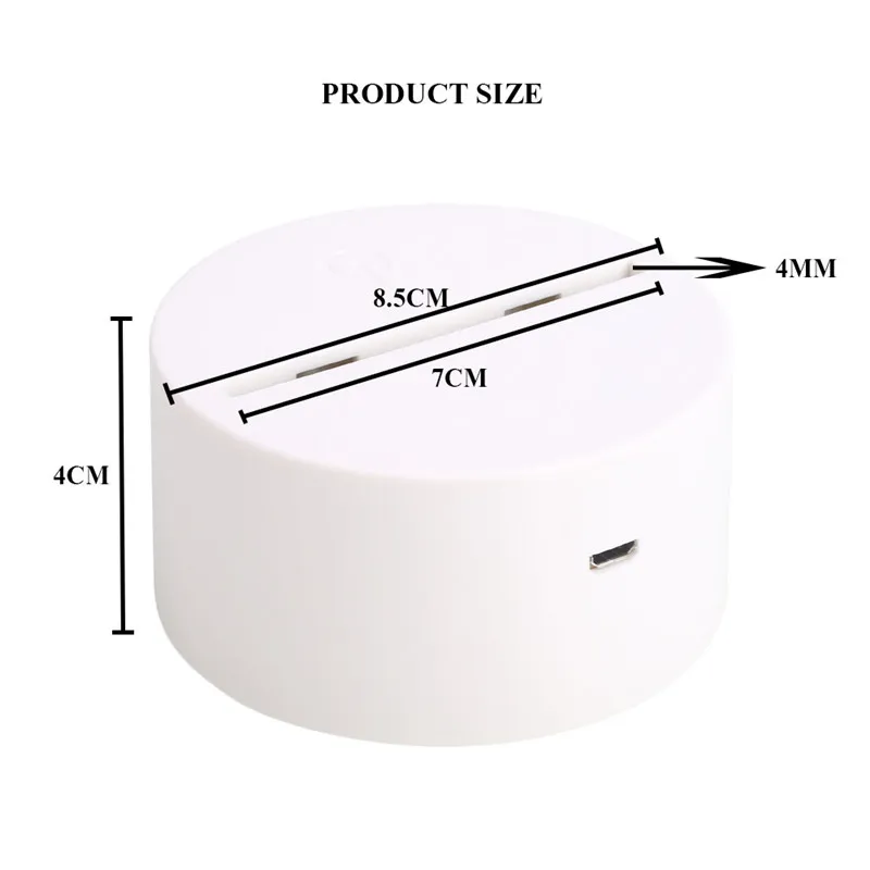 ロット3D LEDランプベースアクリルナイトライトベースUSBタッチリモコン照明アクセサリーホルダーWHOLL2687