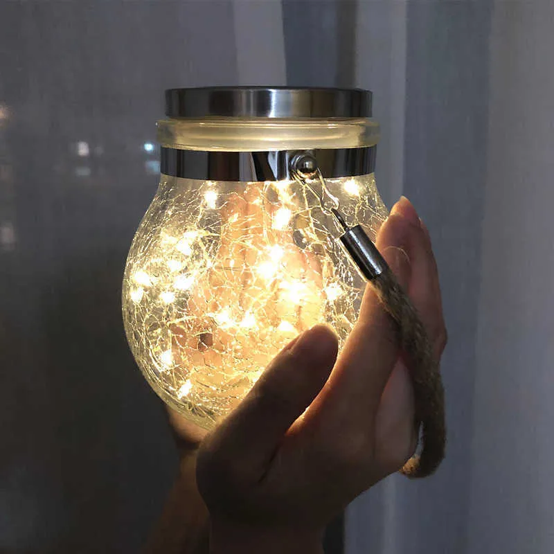 20 LEDs Fairy Light Solar For Mason Jar Lid Insert Color Changing Garden Decor Christmas Lights Outdoor Wedding Decor Lighting Y0720