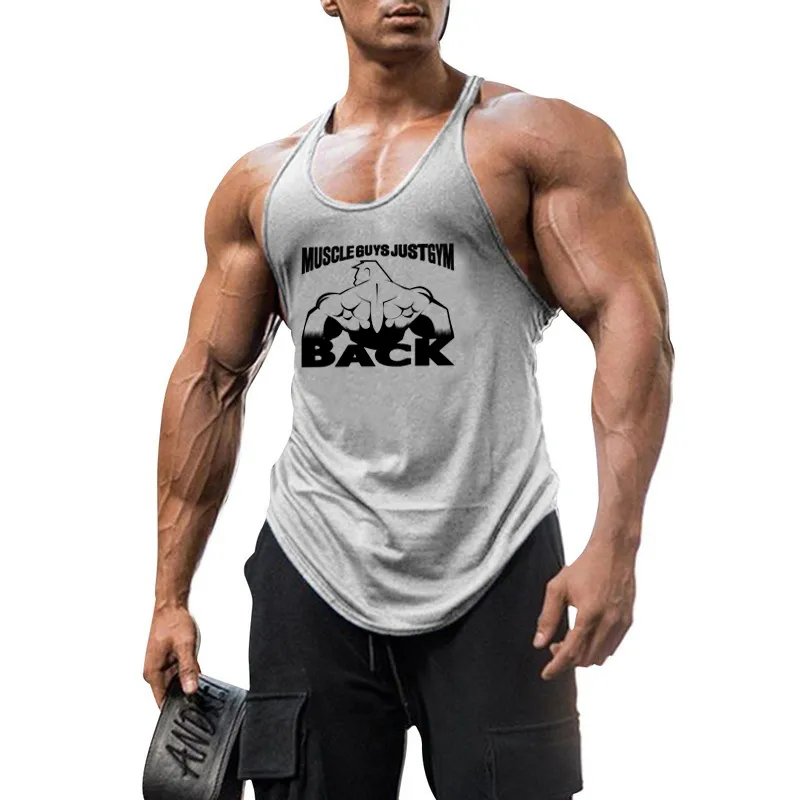 Muscleguys Fitnessstudio-Bekleidung, Fitness-String-Unterhemden, Herren-Bodybuilding-Tanktop, ärmelloses Muskelshirt, Laufweste