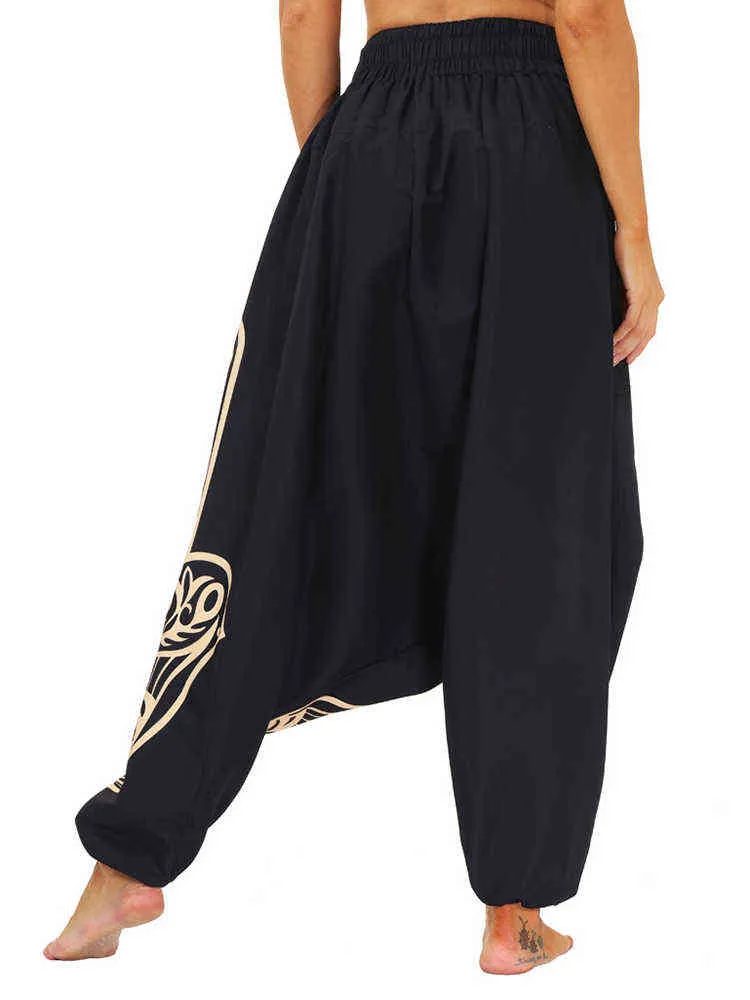 Women and Men Elastic Waist Loose Palazzo Fit Baggy Gypsy Hippie Boho Aladdin Yoga Harem Pants H1221