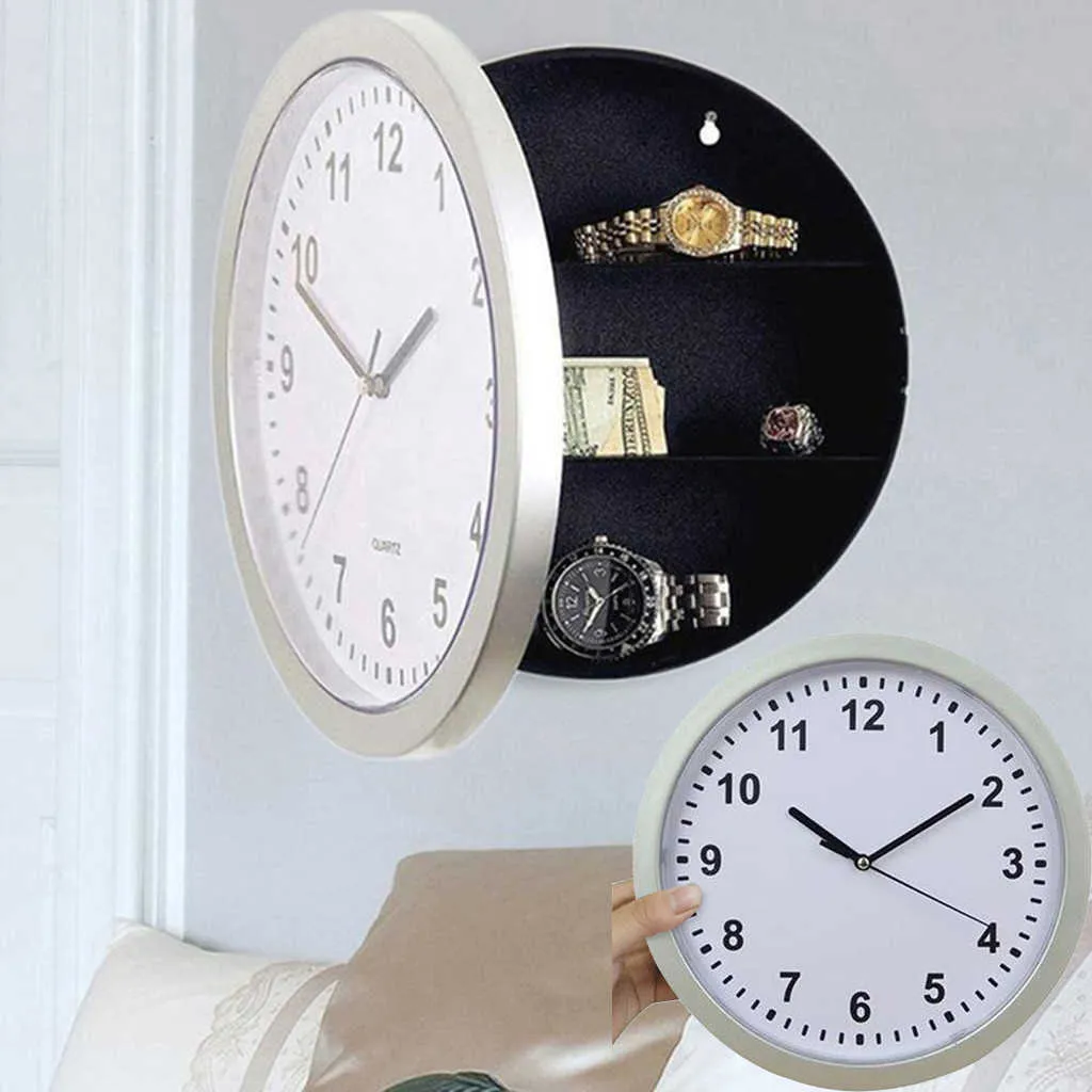 Wandklok verborgen Safe Clock Safe Secret Kluizen Verborgen Veilige Wandklok voor Secret Stash Money Cash Sieraden Clocks Decor 210930