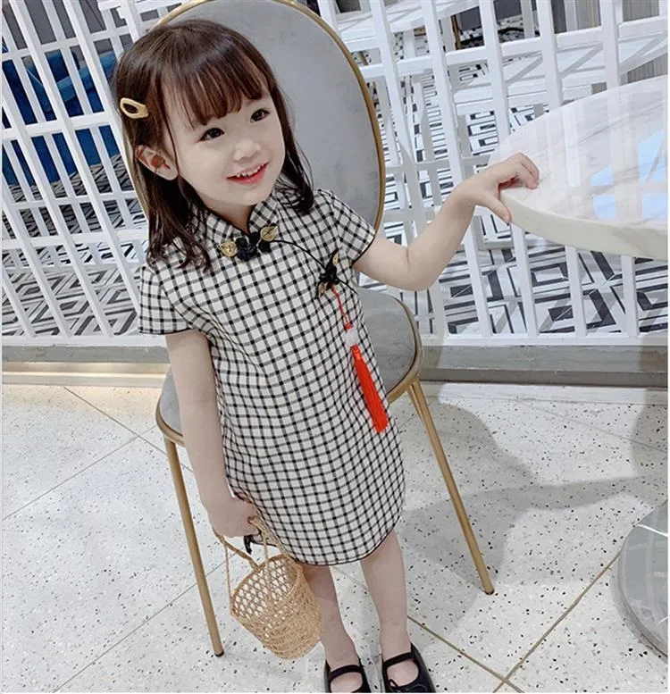 子供用ドレスサマードレス新しい子供用Qipaoスカートプリンセススカート外国スタイルサマーガールスカート