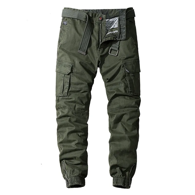Men Casual Cotton Cargo Pants Elastic Outdoor Hiking king Tactical Sweatpants Male Military Multi-Pocket Combat Trousers 220311