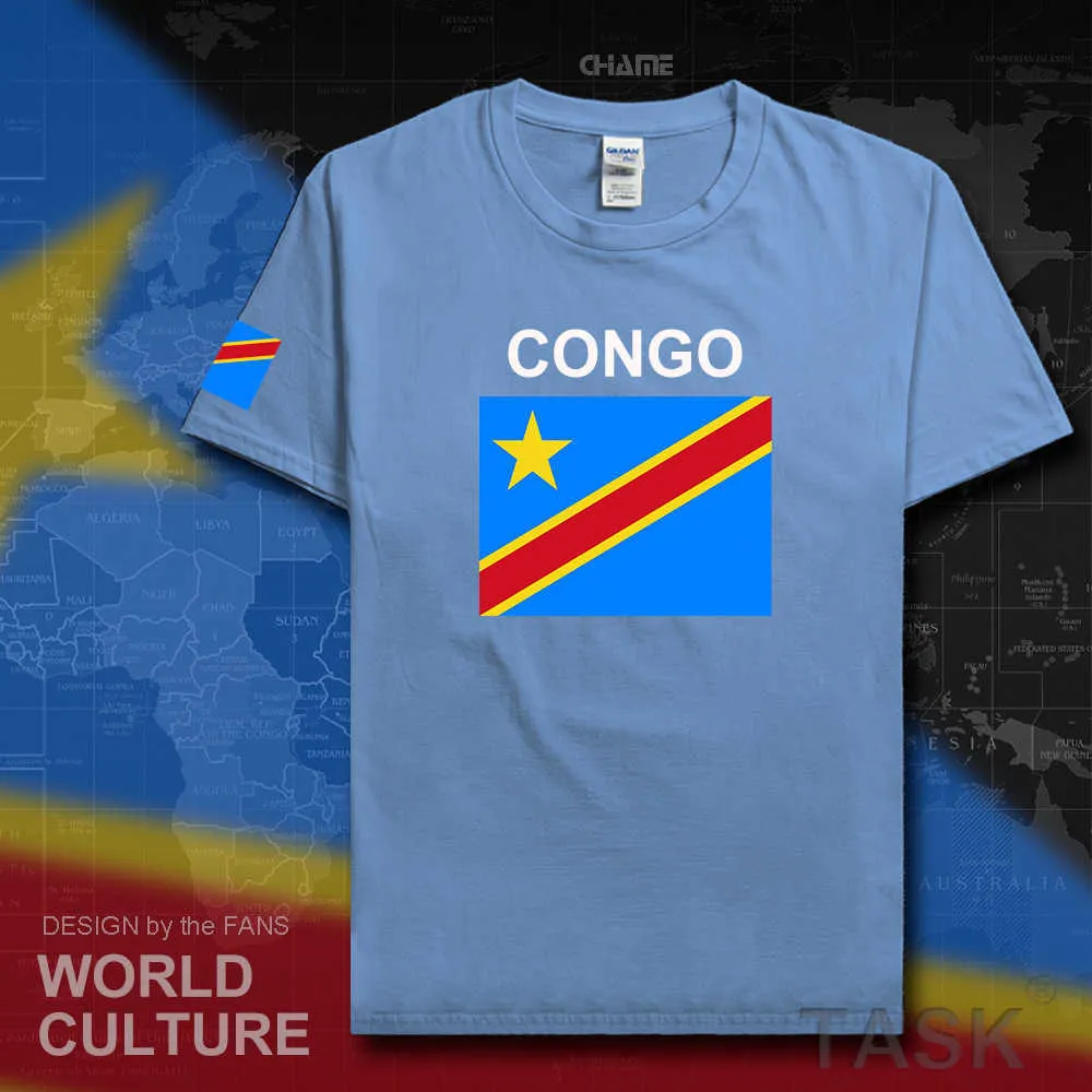 Dr. Congo Homens Camisetas Jerseys Nation Team T-shirt de Algodão Gyms Tee Country Tops Cod Drc Droc Congo-Kinsha Congolese X0621