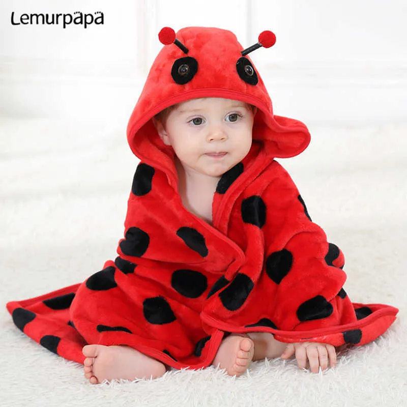 Leopard söt formad född baby handduk hooded badrock tecknad anka mjuk spädbarn filt bad toalla baby s 210728