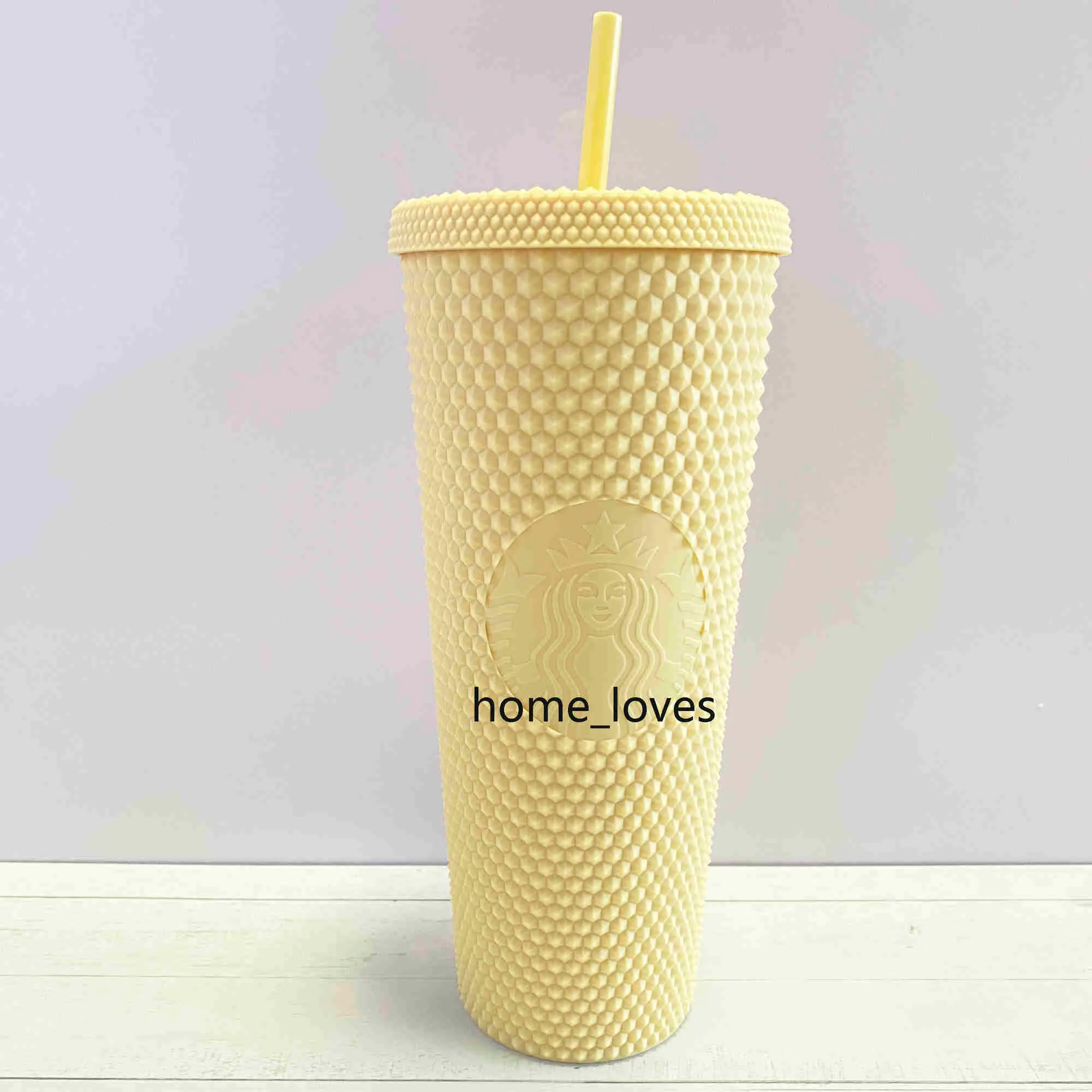 2021 Starbucks Custded Cup Tumblers 710ml Carbie Pink Matte Blastic Dugs with Strawcv2ecv2e286b