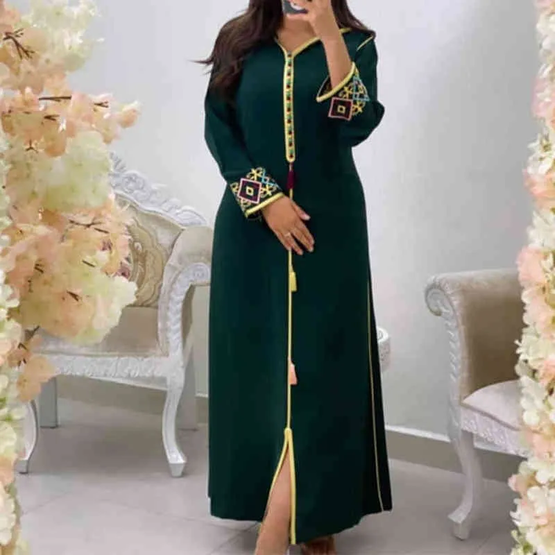 Jellaba Robe Femmes Hijab Broderie Floral Kaftan Dubaï 2021 À Capuche D'été De Mode Élégant Robes Longues Robe Femme Marocaine Y220214