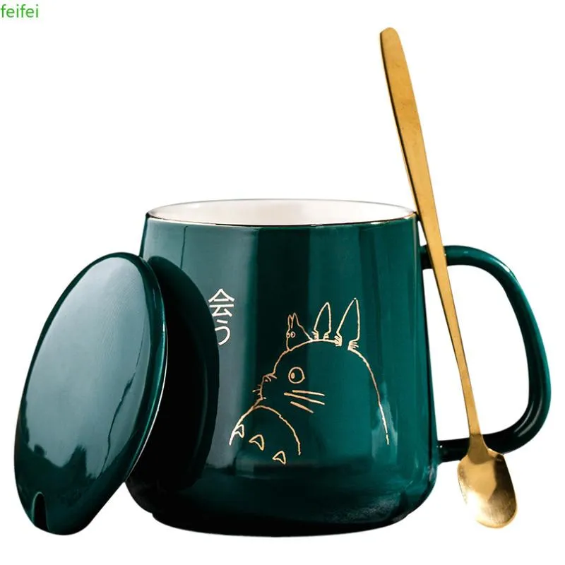 Tasses 550 ml dessin animé Totoro animaux tasse en céramique mignon couple tasse café lait enfants anniversaire cadeau 290n