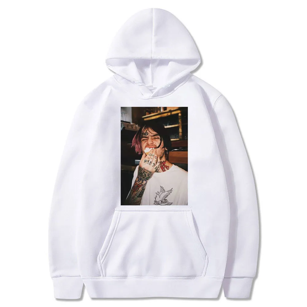 Hipster Lil Peep Drukuj Kapturem Bluza Topy Mężczyźni / Kobiety Wiosna 100% Czysta Bawełna Casual Uliczny Odzież Bluzy Bluza Pullover Y0319