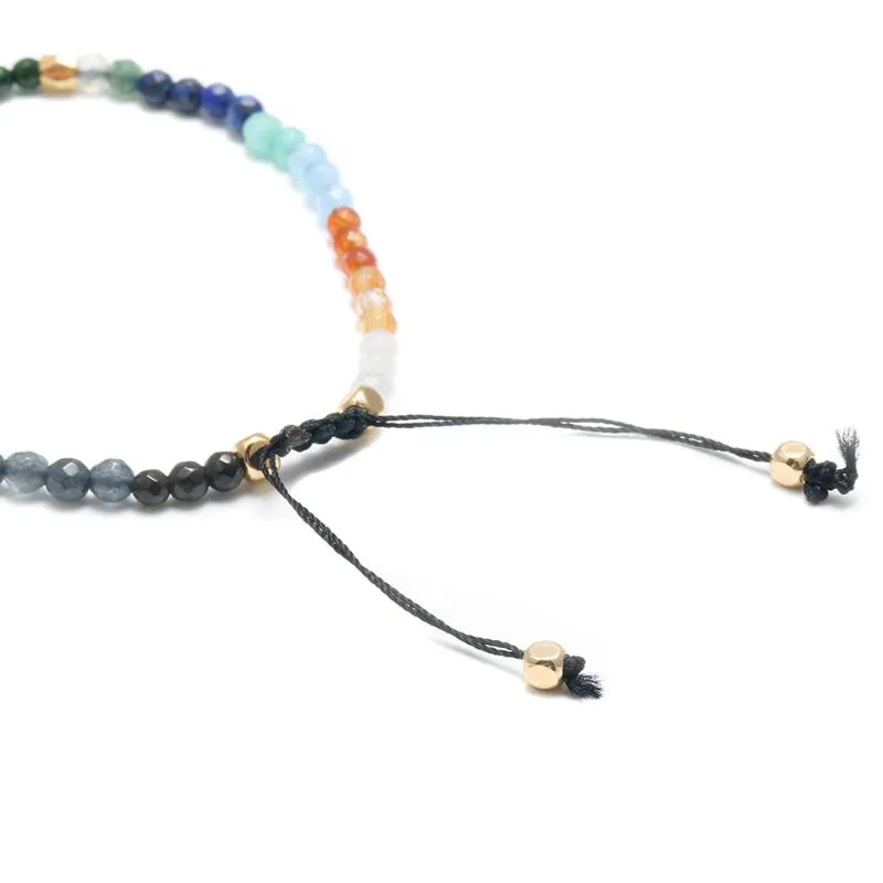 Sennier 3 mm kristalsteen kralen 12 sterrenbeeld gelukskoord armband chakra bedelarmbanden voor vrouwelijke lengte verstelbaar kralen 204S