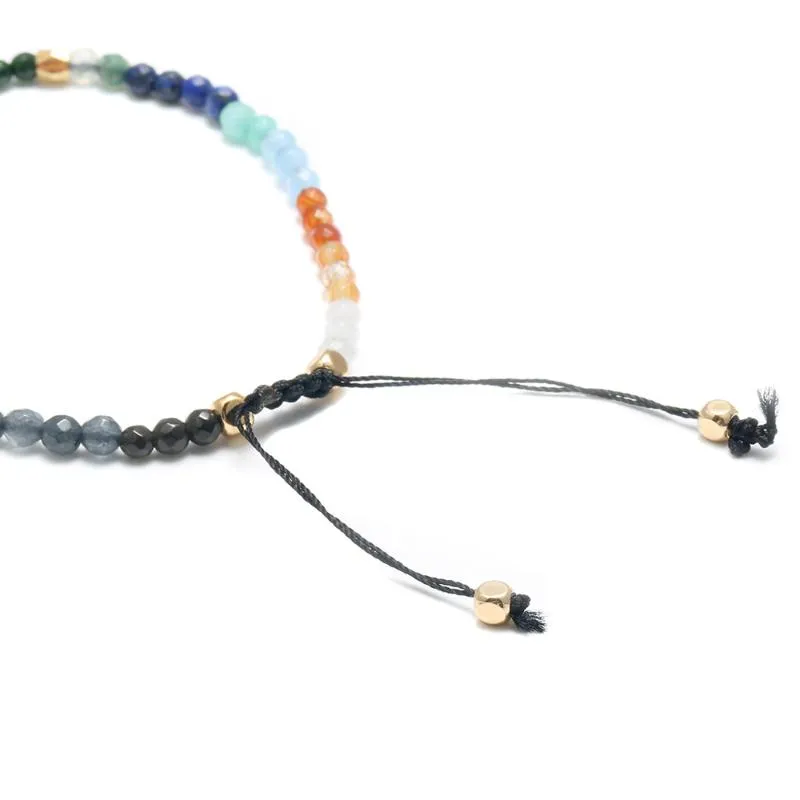 Sennier 3MM Crystal Stone Beads 12 Constellation Lucky String Bracelet Chakra Charm Bracelets for Female Length Teledable 3454