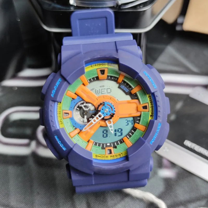 販売メンズショックウォッチアウトドアスポーツスタイルデザイナーウォッチ多機能エレクトロニクス腕時計リロジェhombre2436