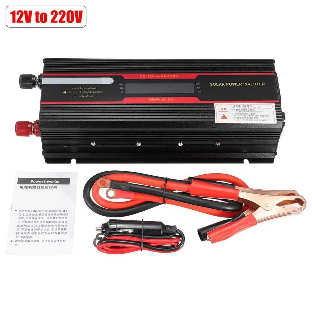 純粋な正弦波インバーターDC 12V 24VからAC 110V 220V 900W電圧変圧器電源コンバーターソーラーカーマイクロインバーターミクロCAR183M