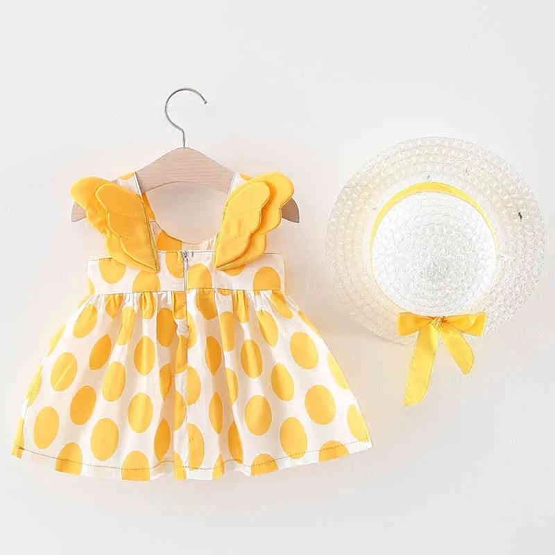 Vestido de verano para niñas pequeñas, sin mangas, estampado Floral, fiesta de cumpleaños, princesa con sombrero, 2 uds., ropa para niños pequeños 210429