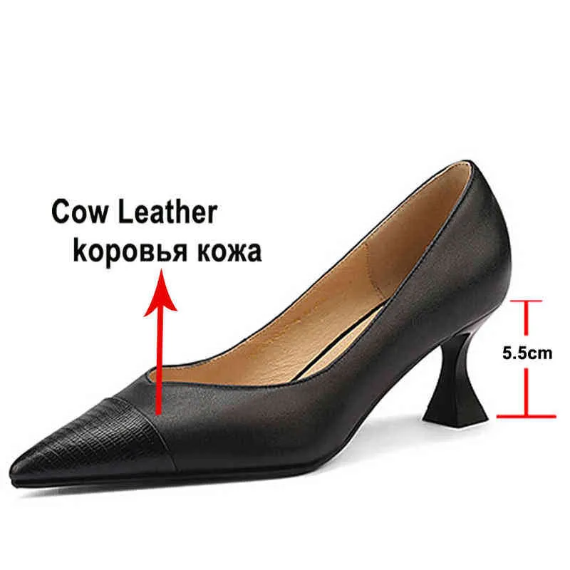 Kvinnors Äkta Läder Stilettos Fashionable Smal Top Shoes Cow Beige 2 9