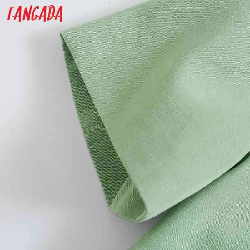 Cappotto blazer verde da donna manica corta colletto dentellato tasca moda femminile casual chic top JE59 210416