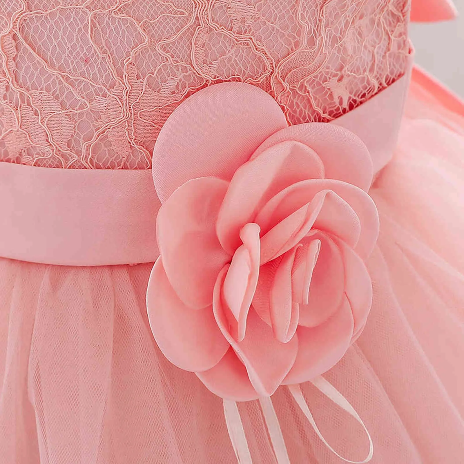 Enfant en bas âge bébé filles robes fleur robes de baptême bébé baptême princesse traînant 1ère année anniversaire robe enfants vêtements G1129