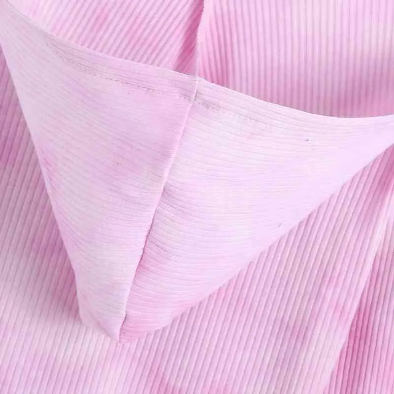 春の女性ネクタイ染料印刷フード付きTシャツカジュアル女性長袖クロップトップスT1393 210430