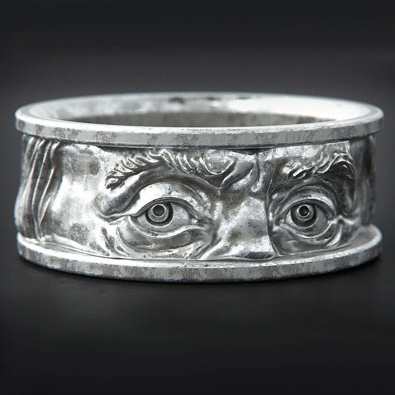 Kreatywne nietypowe spojrzenie na biżuterię Obie oczy złote pierścienie Rozmiar 7-12 mężczyzn i kobiety urok Halloween Gifts Mengyi Cluster240n