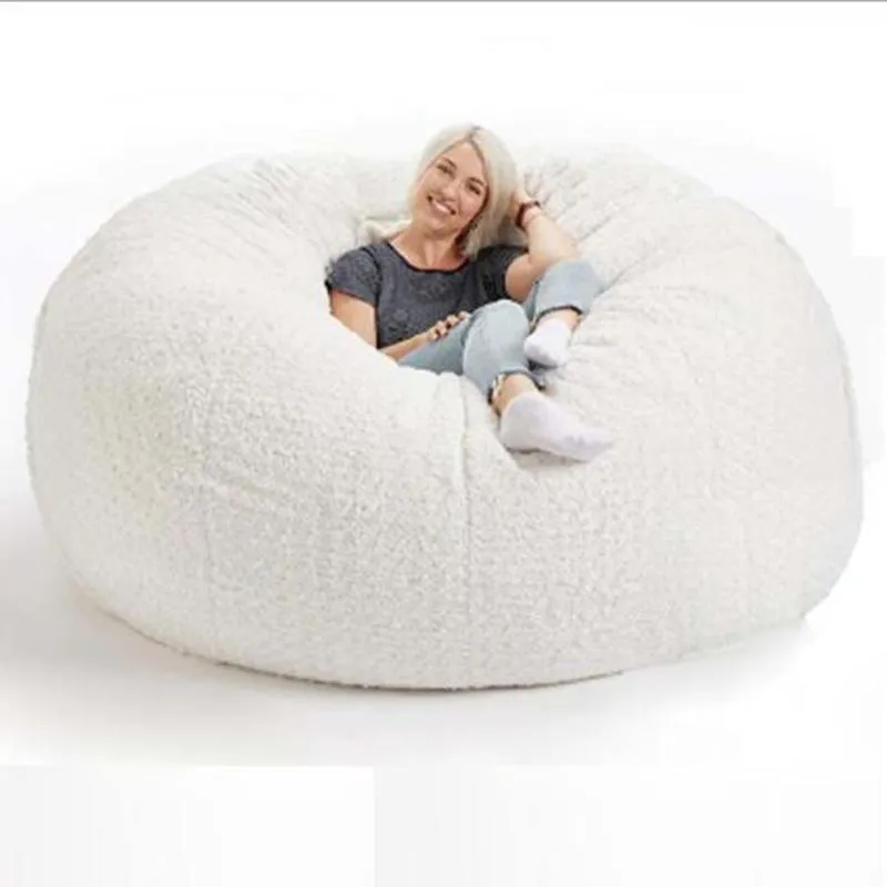 Stuhlhussen Microsuede Foam Giant Bean Bag Memory Wohnzimmer Lazy Sofa Soft Cover250W