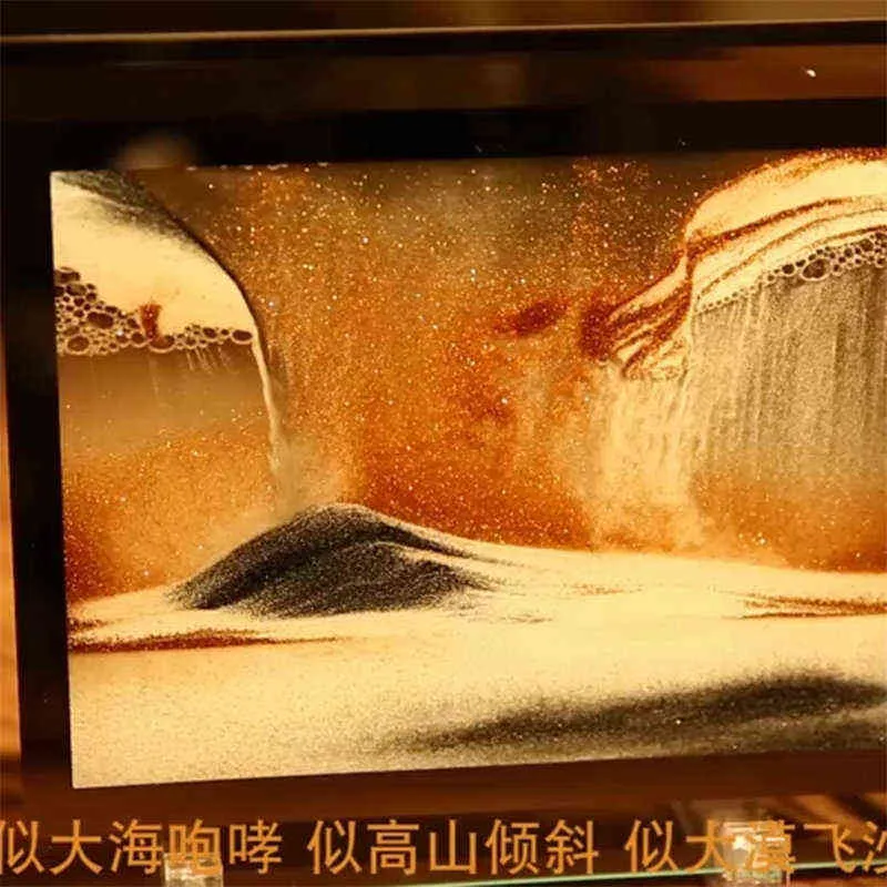 ديكور المنزل 3D المشهد تتحرك الرمال اللوحة الديناميكية الصورة تدفق الرملية غرفة ation 211108