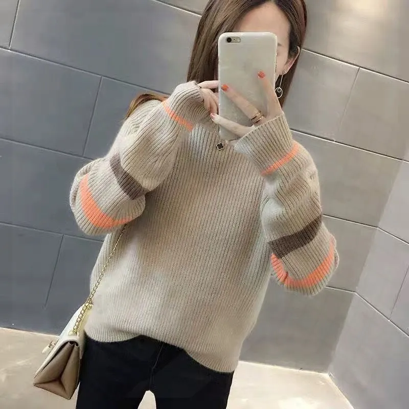 Yellow Sweater Autumn Knitted Pullover Women Pull Turtleneck s Female Cotton Soft Tops 6572 50 210506