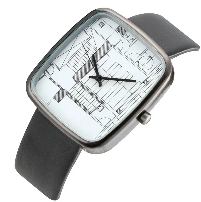 Arte criativa simples cwp quartzo relógio feminino desejo moda retangular relógios 36mm de diâmetro relógios de pulso206r